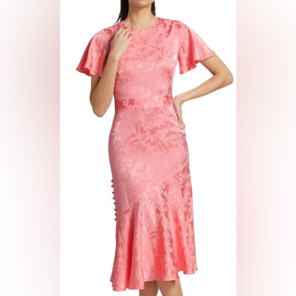 PRABAL GURUNG VICTORIA FLUTTER SLEEVE DRESS IN TULIP SZ 4 RETAIL: $1495 - Picture 1 of 2
